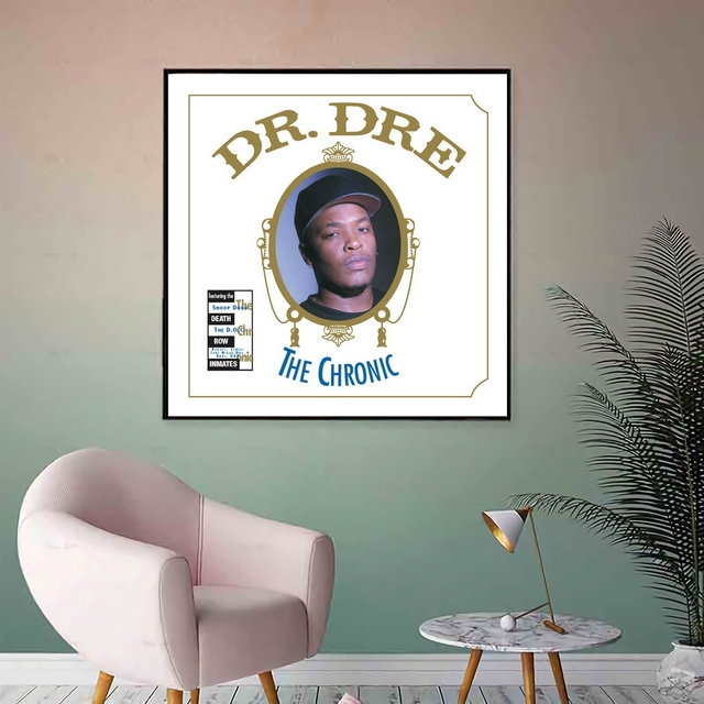 Plakat na płótnie z okładką albumu Dr. Dre Chroniczna - dekoracja ścienna malarstwo rap hip hop gwiazda muzyki - Wianko - 2