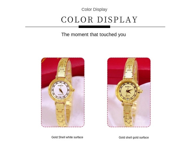 Złoty zegarek damski Placer 18K w stylu retro, wodoodporny z małym kalendarzem - Wianko - 4