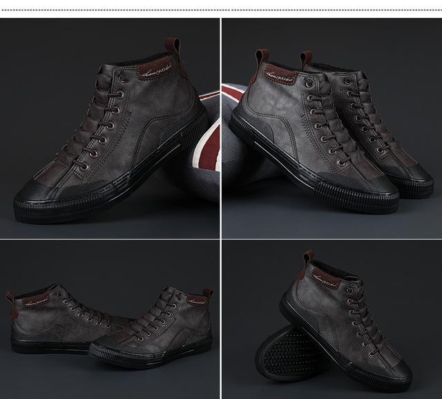 Nowe męskie buty mokasyny z PU skóry - komfortowe, oddychające, trendy, wysokie trampki - Wianko - 9