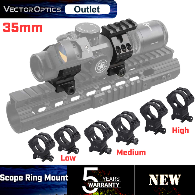 Mocowanie pierścieni Picatinny z zestawem pierścieni niskich/średnich/wysokich do lunety optyki wektorowej 35mm X-ACCU do polowania - Wianko - 14