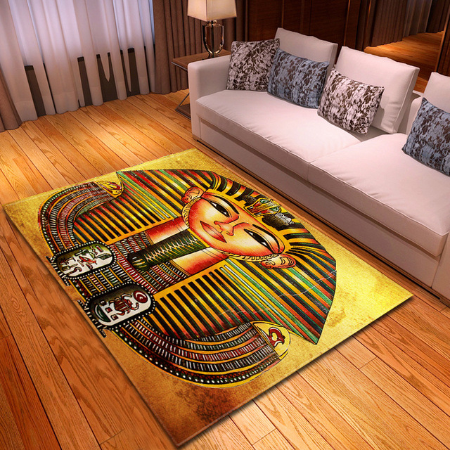 Miękki dywan do salonu i sypialni z drukiem 3D inspirowanym starożytnym Egiptem - Wianko - 5