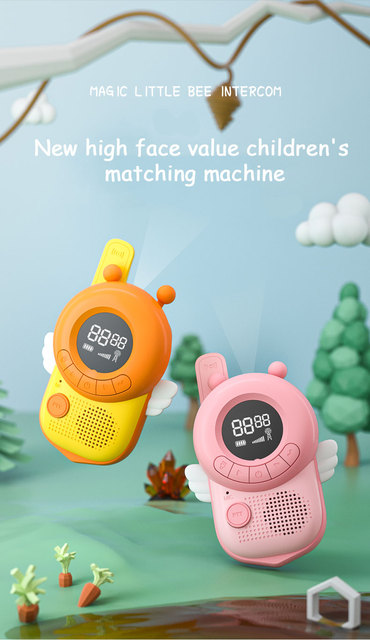 Zabawkowe walkie-talkie bezprzewodowe dla dzieci - zasięg 3km, latarka, rozmowy rodzic-dziecko, edukacyjne, interaktywne prezenty - Wianko - 3
