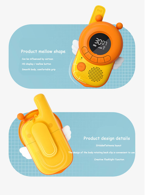 Zabawkowe walkie-talkie bezprzewodowe dla dzieci - zasięg 3km, latarka, rozmowy rodzic-dziecko, edukacyjne, interaktywne prezenty - Wianko - 15