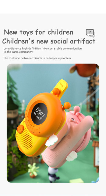 Zabawkowe walkie-talkie bezprzewodowe dla dzieci - zasięg 3km, latarka, rozmowy rodzic-dziecko, edukacyjne, interaktywne prezenty - Wianko - 6