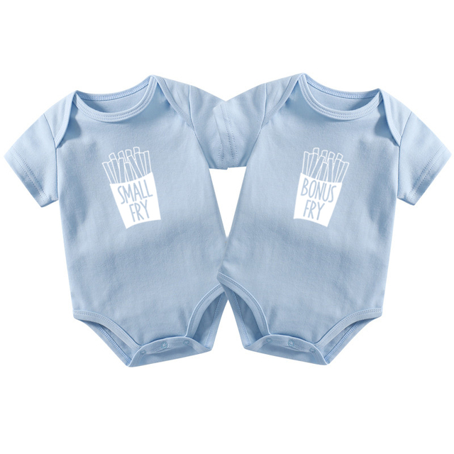 Body dla niemowląt Baby Twins - małe Fry Bonus Fry, letnie, bawełniane, śmieszne pajacyki dla noworodków chłopców i dziewcząt, śpioszki niemowlęce - Wianko - 10