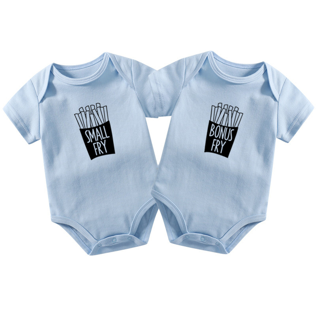 Body dla niemowląt Baby Twins - małe Fry Bonus Fry, letnie, bawełniane, śmieszne pajacyki dla noworodków chłopców i dziewcząt, śpioszki niemowlęce - Wianko - 9