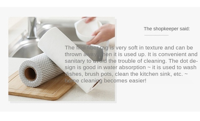 50 sztuk/rolka ręcznik kuchenny leniwe jednorazowe bambusowe gąbki do czyszczenia naczyń - Wianko - 4