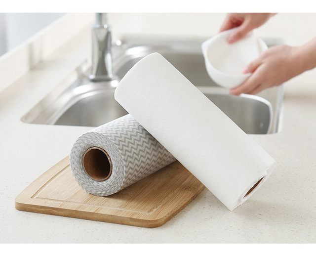 50 sztuk/rolka ręcznik kuchenny leniwe jednorazowe bambusowe gąbki do czyszczenia naczyń - Wianko - 10
