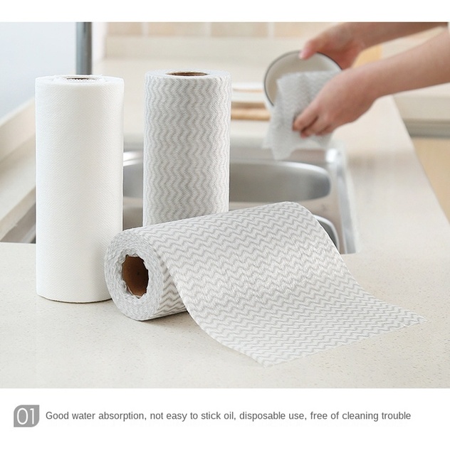 50 sztuk/rolka ręcznik kuchenny leniwe jednorazowe bambusowe gąbki do czyszczenia naczyń - Wianko - 5