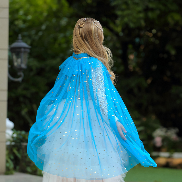 Tiulowa płaszczykowa przebranka księżniczki dla dziecka w kolorach tęczy z cekinami - Wianko - 38