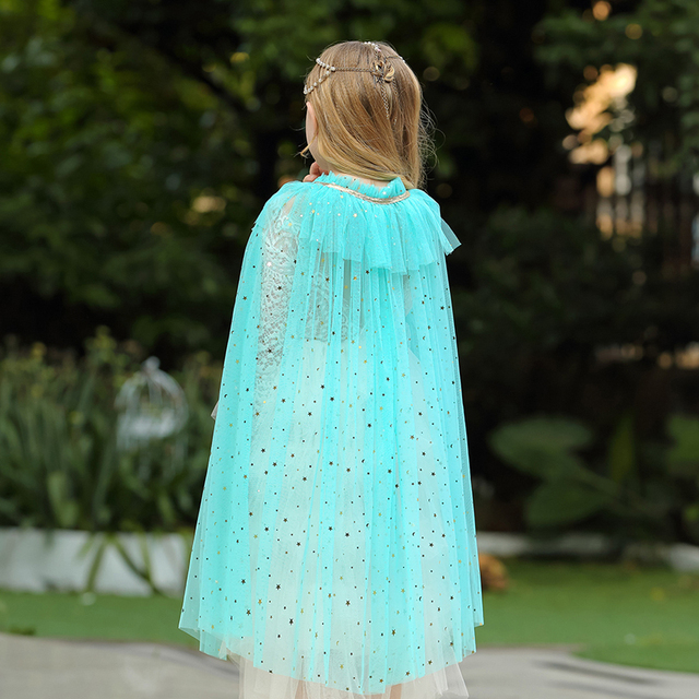 Tiulowa płaszczykowa przebranka księżniczki dla dziecka w kolorach tęczy z cekinami - Wianko - 36