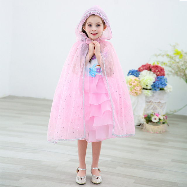 Tiulowa płaszczykowa przebranka księżniczki dla dziecka w kolorach tęczy z cekinami - Wianko - 8