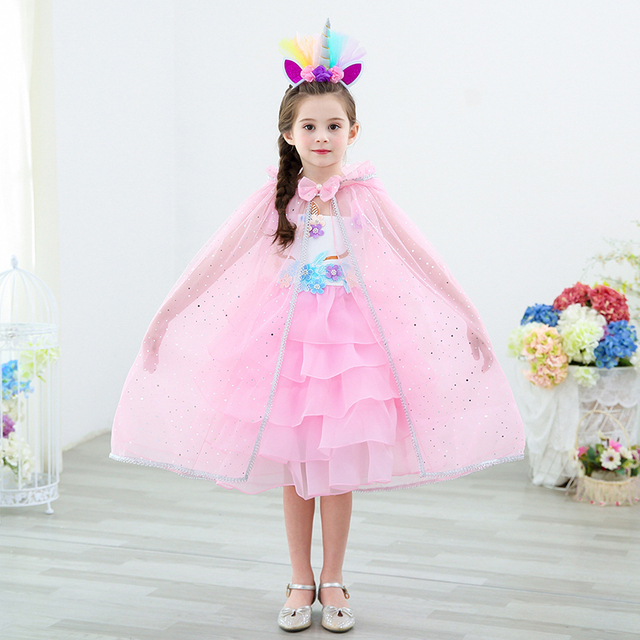 Tiulowa płaszczykowa przebranka księżniczki dla dziecka w kolorach tęczy z cekinami - Wianko - 6