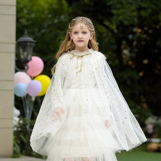 Tiulowa płaszczykowa przebranka księżniczki dla dziecka w kolorach tęczy z cekinami - Wianko - 39