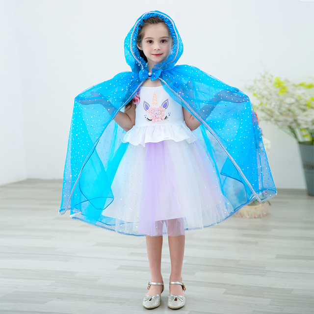 Tiulowa płaszczykowa przebranka księżniczki dla dziecka w kolorach tęczy z cekinami - Wianko - 9