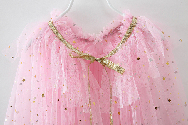 Tiulowa płaszczykowa przebranka księżniczki dla dziecka w kolorach tęczy z cekinami - Wianko - 44
