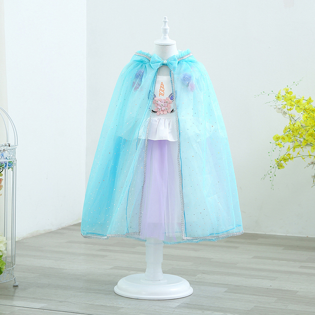 Tiulowa płaszczykowa przebranka księżniczki dla dziecka w kolorach tęczy z cekinami - Wianko - 16