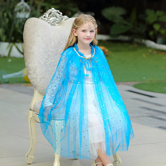 Tiulowa płaszczykowa przebranka księżniczki dla dziecka w kolorach tęczy z cekinami - Wianko - 37