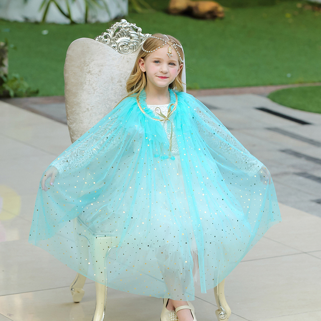 Tiulowa płaszczykowa przebranka księżniczki dla dziecka w kolorach tęczy z cekinami - Wianko - 35