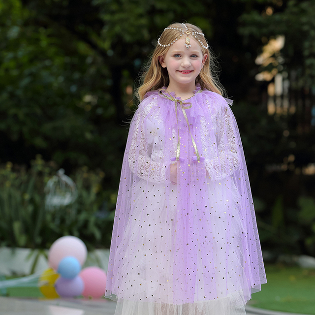 Tiulowa płaszczykowa przebranka księżniczki dla dziecka w kolorach tęczy z cekinami - Wianko - 34