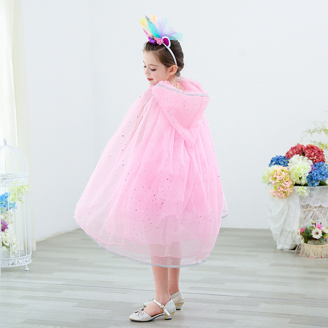 Tiulowa płaszczykowa przebranka księżniczki dla dziecka w kolorach tęczy z cekinami - Wianko - 7