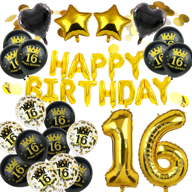 Amawill dekoracje urodzinowe: wszystkiego najlepszego z okazji 18, 20, 21, 30, 40, 50, 60, 70, 80, 90 lat. Balon lateksowy z cyframi analogowymi - słodkie 16 stron - Wianko - 1