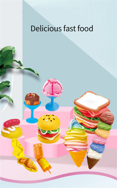 Błoto DIY symulacja Fast Food - kolorowe, naturalne zabarwienie z pszenicy. Bez klejących rąk i przylepających ubrań - Wianko - 1