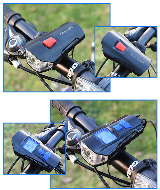 West Biking - Wodoodporne światło rowerowe LED ładowane na USB z latarką, komputerem rowerowym, prędkościomierzem i dzwonkiem - akcesoria rowerowe - Wianko - 18