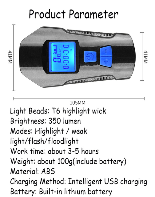 West Biking - Wodoodporne światło rowerowe LED ładowane na USB z latarką, komputerem rowerowym, prędkościomierzem i dzwonkiem - akcesoria rowerowe - Wianko - 2