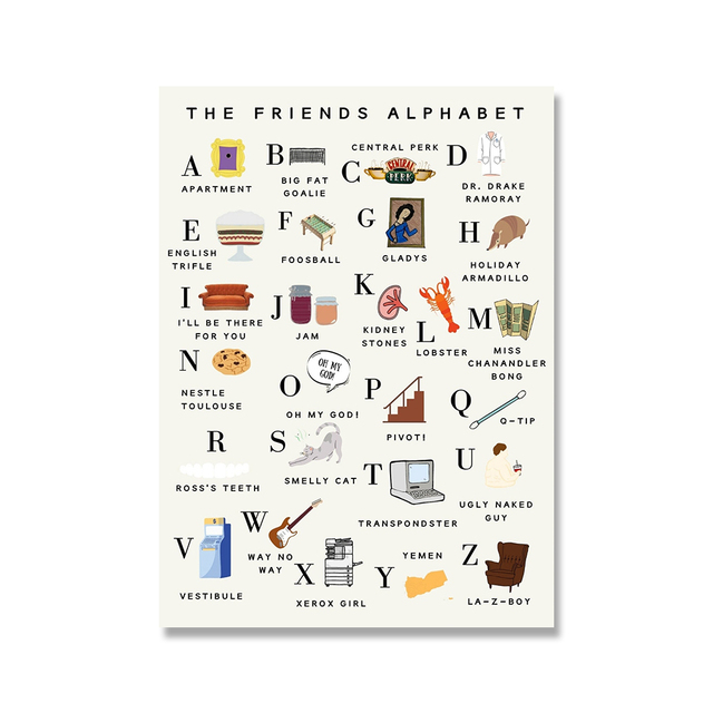 Abstrakcyjne dyszenie Gilmore Girls ABC - plakat z alfabetem na płótnie, idealny do dekoracji wnętrz - Wianko - 8