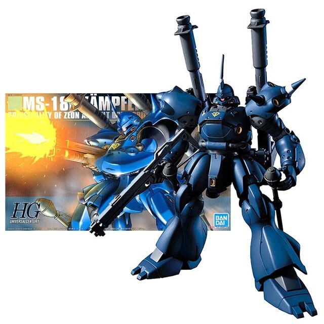Bandai Gundam HGUC 1/144 089 MS-18E Kampfer - Zestaw modeli do składania, oryginalne Gunpla Model - Anime zabawki, figurki akcji dla dzieci - Wianko - 1