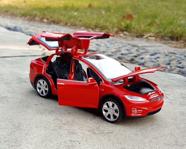 New1:32 Tesla MODEL X MODEL3 - Aluminiowy Model samochodu Diecast dla dzieci (PREZENT) - Wianko - 12
