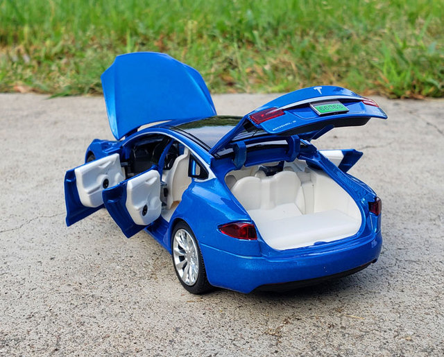 New1:32 Tesla MODEL X MODEL3 - Aluminiowy Model samochodu Diecast dla dzieci (PREZENT) - Wianko - 18
