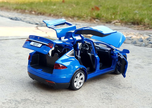 New1:32 Tesla MODEL X MODEL3 - Aluminiowy Model samochodu Diecast dla dzieci (PREZENT) - Wianko - 4