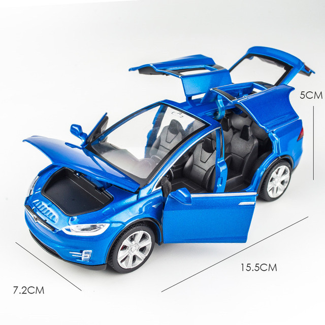 New1:32 Tesla MODEL X MODEL3 - Aluminiowy Model samochodu Diecast dla dzieci (PREZENT) - Wianko - 2