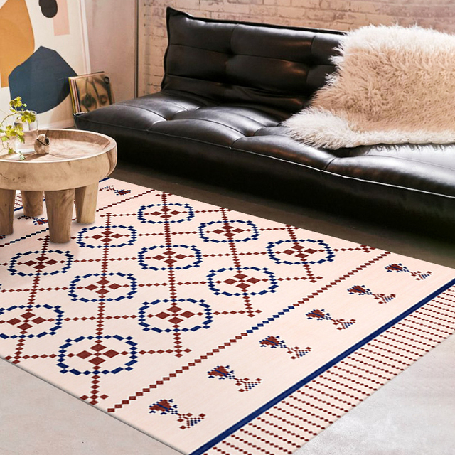 Miękki dywan perski o nowoczesnym geometrycznym stylu do salonu i sypialni - Wianko - 7