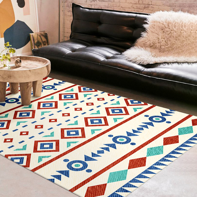 Miękki dywan perski o nowoczesnym geometrycznym stylu do salonu i sypialni - Wianko - 5