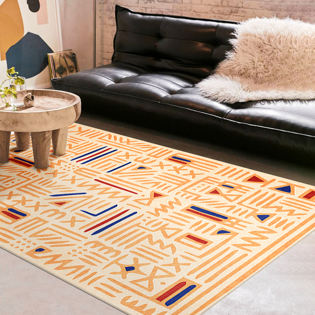 Miękki dywan perski o nowoczesnym geometrycznym stylu do salonu i sypialni - Wianko - 2