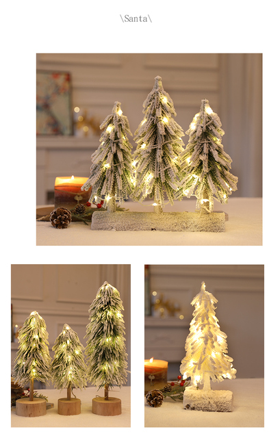 35cm drzewo bożonarodzeniowe z oświetleniem i dekoracyjnym śniegiem do wystroju domu na święta - Wianko - 24