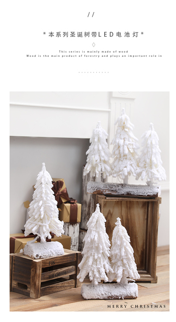 35cm drzewo bożonarodzeniowe z oświetleniem i dekoracyjnym śniegiem do wystroju domu na święta - Wianko - 18