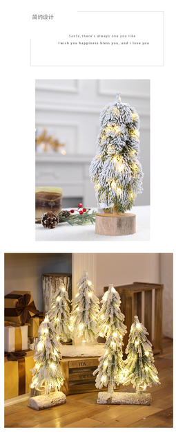 35cm drzewo bożonarodzeniowe z oświetleniem i dekoracyjnym śniegiem do wystroju domu na święta - Wianko - 17