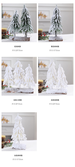 35cm drzewo bożonarodzeniowe z oświetleniem i dekoracyjnym śniegiem do wystroju domu na święta - Wianko - 20