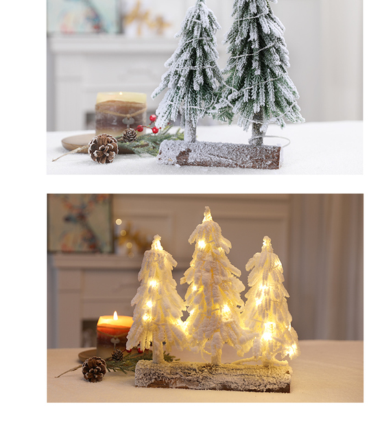 35cm drzewo bożonarodzeniowe z oświetleniem i dekoracyjnym śniegiem do wystroju domu na święta - Wianko - 22