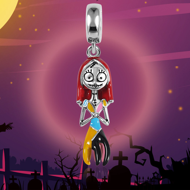 Wisiorek srebrny Jack Halloween 925 - urokujący nocą, pasujący do oryginalnej bransoletki Pandora - Wianko - 2