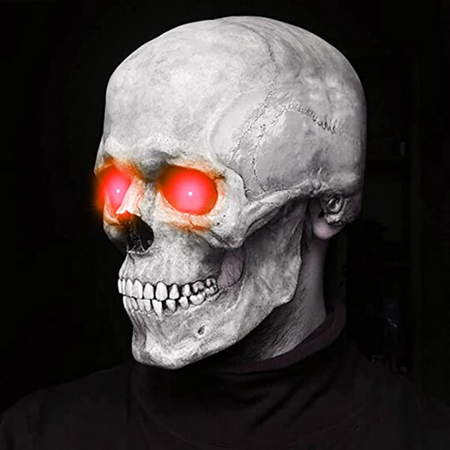 Maska Halloween z ruchomą szczęką na całą głowę - dekoracyjna maska czaszki, idealna na imprezy, cosplay i prezent (2021) - Wianko - 18