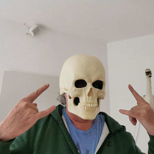 Maska Halloween z ruchomą szczęką na całą głowę - dekoracyjna maska czaszki, idealna na imprezy, cosplay i prezent (2021) - Wianko - 13