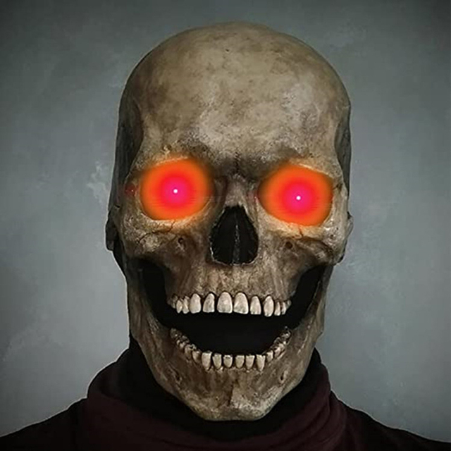 Maska Halloween z ruchomą szczęką na całą głowę - dekoracyjna maska czaszki, idealna na imprezy, cosplay i prezent (2021) - Wianko - 19