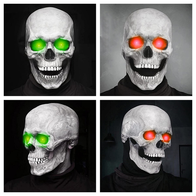 Maska Halloween z ruchomą szczęką na całą głowę - dekoracyjna maska czaszki, idealna na imprezy, cosplay i prezent (2021) - Wianko - 24