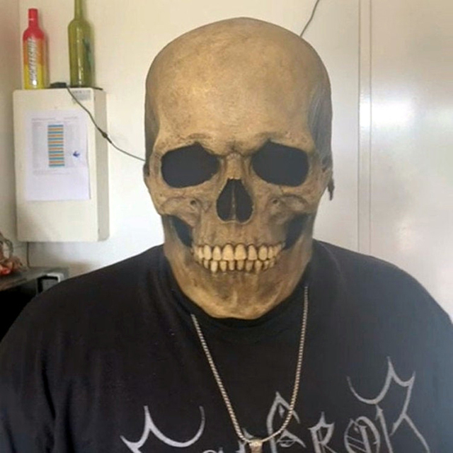 Maska Halloween z ruchomą szczęką na całą głowę - dekoracyjna maska czaszki, idealna na imprezy, cosplay i prezent (2021) - Wianko - 14