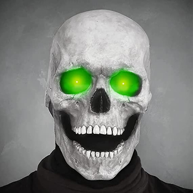 Maska Halloween z ruchomą szczęką na całą głowę - dekoracyjna maska czaszki, idealna na imprezy, cosplay i prezent (2021) - Wianko - 26